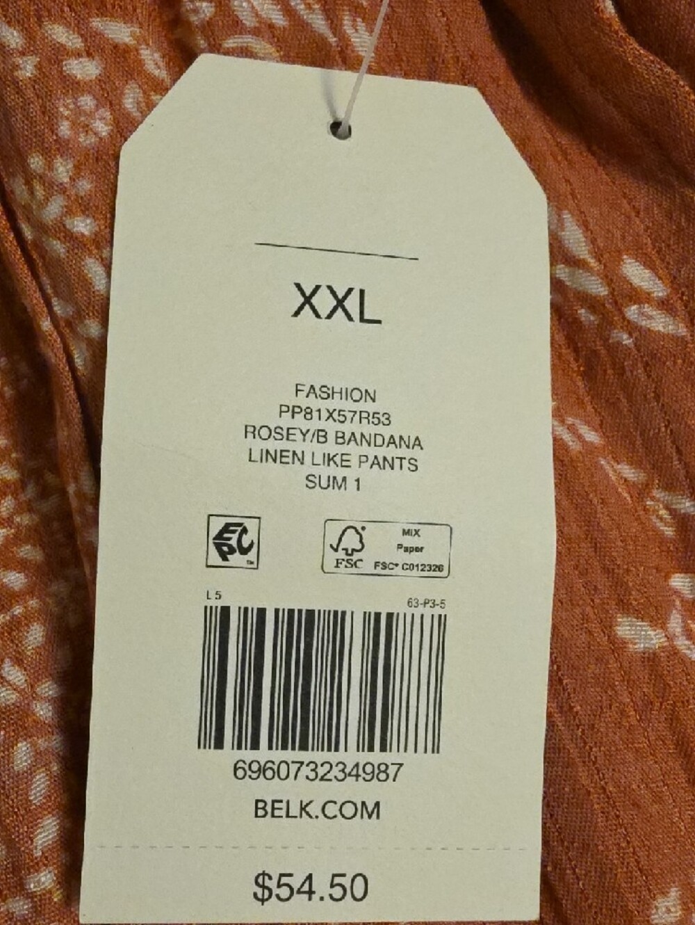 Wonderly Rust Printed Wide-Leg Women's Pants - Picture 6 of 7